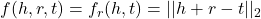 f(h, r, t) = f_r(h, t) = ||h+r-t||_2
