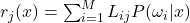 r_j(x) = \sum_{i = 1}^{M} L_{ij}P(\omega_i | x)